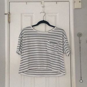 Slouchy Striped Crop Top
